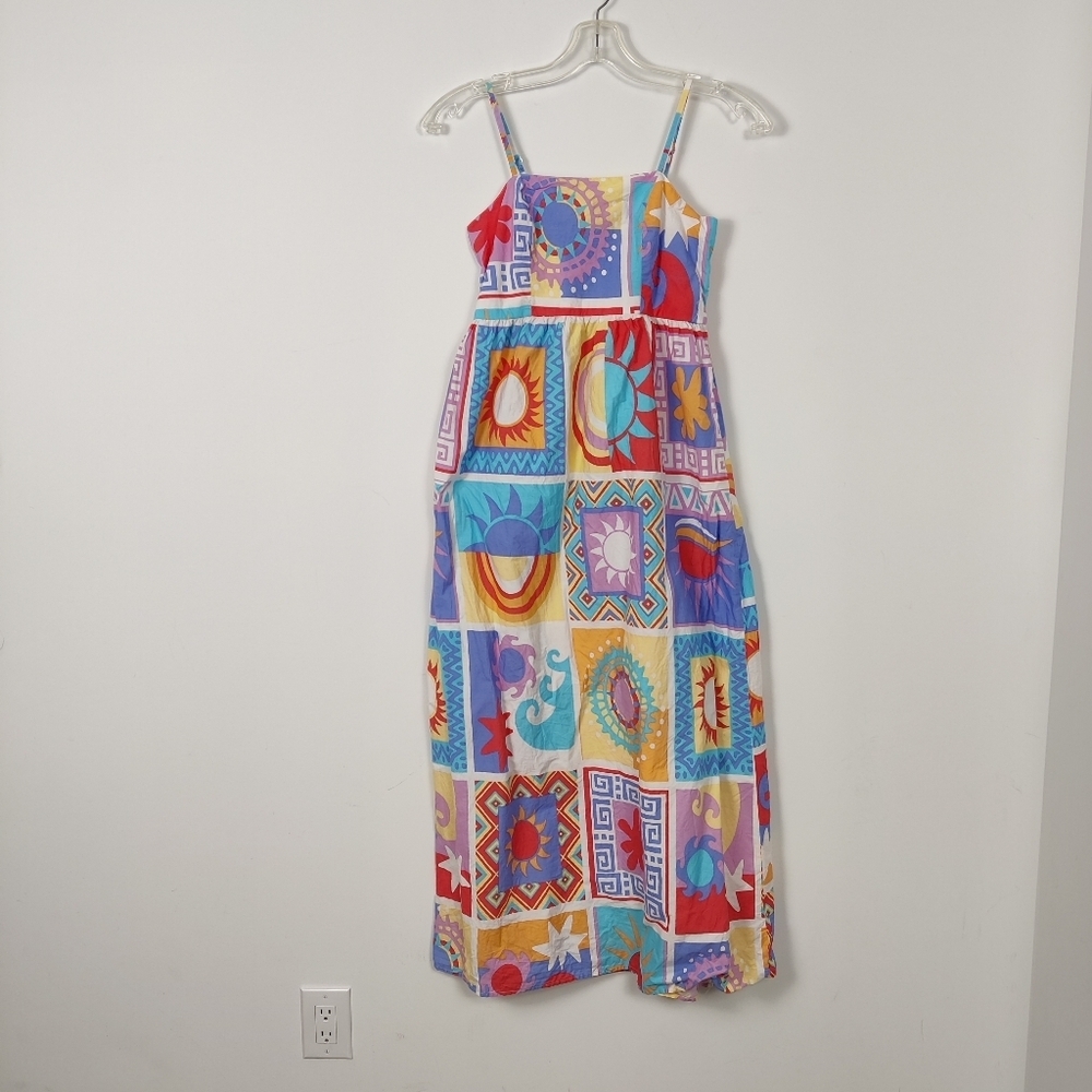 Japna Women's Patchwork Maxi Sundress Size M Blue Red Bohemian NEW Beach Summer